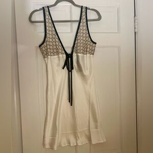 Black and cream mini dress